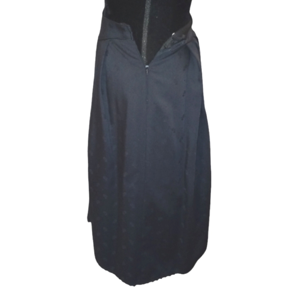 Wool Black Pleated Skirt Fully lined Pockets Vintage Sz 6 - Picture 10 of 16